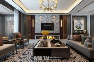 巨野上海嘉園濱水住宅220平現代中式風格裝修設計效果圖方案-左兆敏